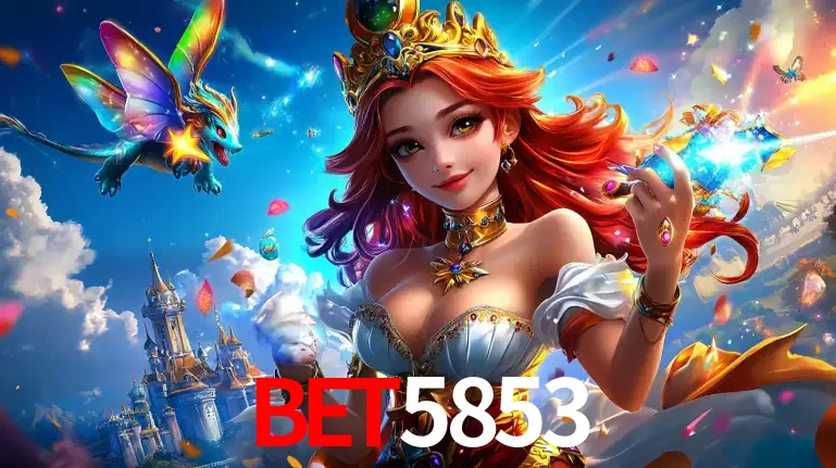 A princesa de um reino de fantasia mágico, com seu pequeno dragão, apresentando um mundo de prêmios encantados nos jogos de caça-níqueis do cassino bet5853.